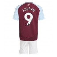 Fotbalové Dres Aston Villa Jhon Duran #9 Dětské Domácí 2024-25 Krátký Rukáv (+ trenýrky)